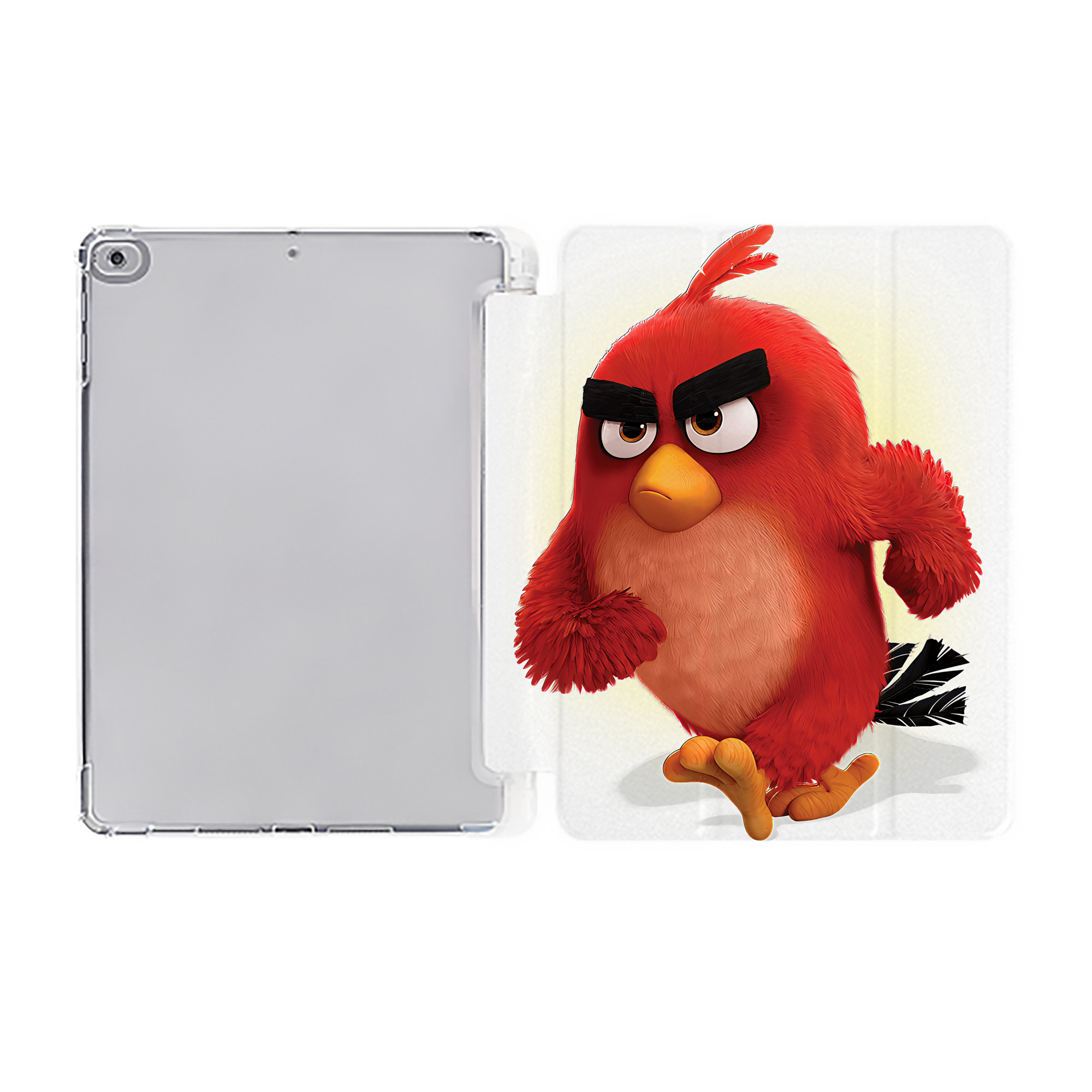（画像用） Angry Birds アングリーバード IPad ケース ペン収納付き 三つ折りスタンド PUレザー×シリコン 対応機種9.5/10.5/10.9インチ